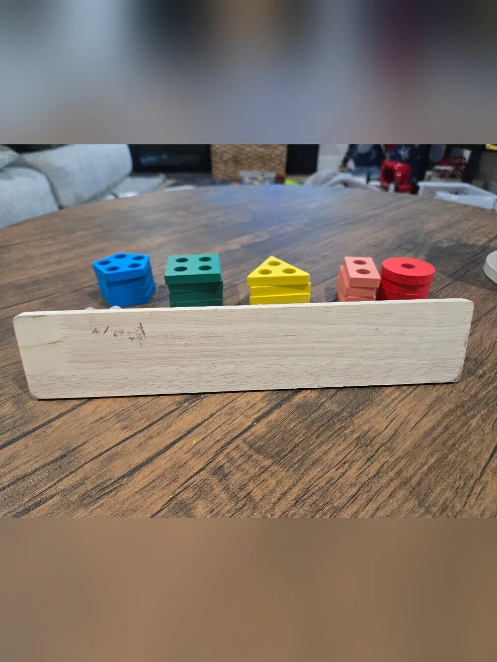 Wooden Shape Matching Toys - Blue, Green, Yellow - Kids Toys